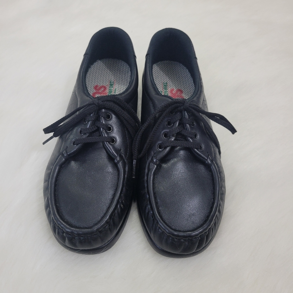 SAS Black Take Time Lace Up Loafers Women's 7 - Picture 2 of 6